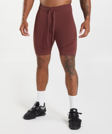 Gymshark 315 Seamless 1/2 Kurze Hose Herren Bordeaux | AT-96-SNAY