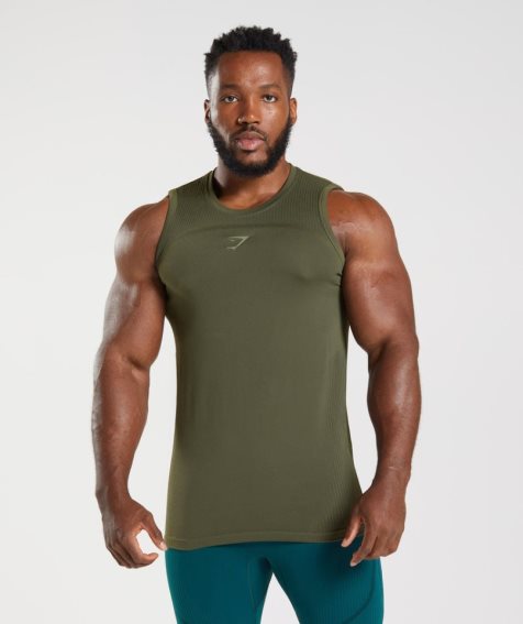 Gymshark 315 Seamless Muskelshirt Herren Olivgrün | AT-23-GHUP