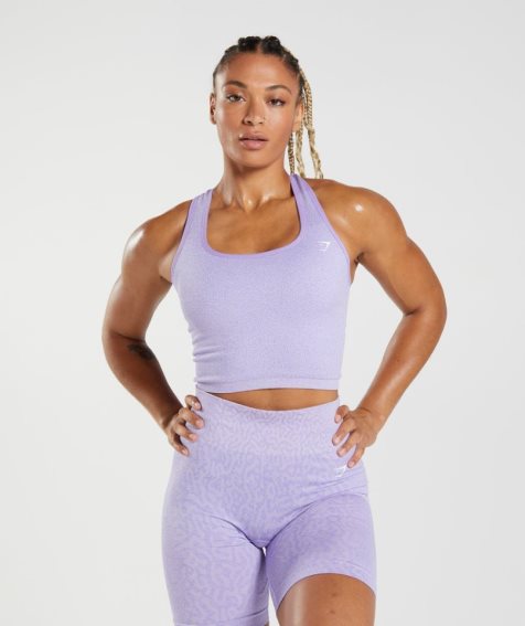 Gymshark Adapt Animal Seamless Crop Muskelshirt Damen Lila | AT-68-ODAC