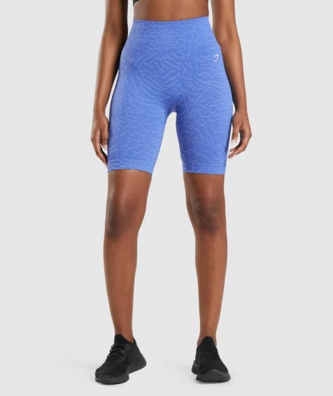 Gymshark Adapt Animal Seamless Cycling Kurze Hose Damen Blau | AT-29-ZUPS