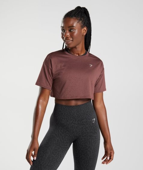 Gymshark Adapt Animal Seamless Kurz Geschnittene Oberteile Damen Braun | AT-54-NJBE