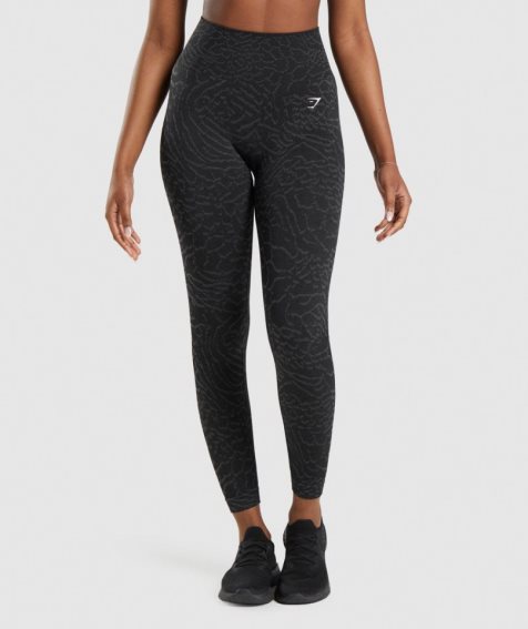 Gymshark Adapt Animal Seamless Leggings Damen Schwarz | AT-34-KIET