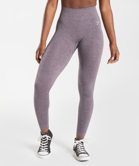 Gymshark Adapt Animal Seamless Leggings Damen Lila | AT-35-ZLVG