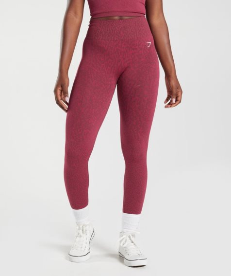 Gymshark Adapt Animal Seamless Leggings Damen Rot | AT-49-UJCE