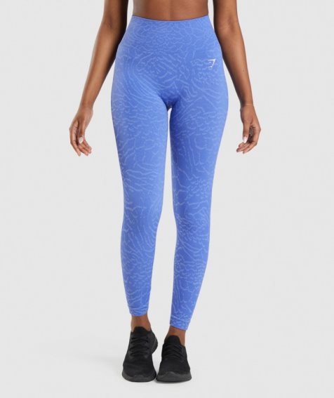 Gymshark Adapt Animal Seamless Leggings Damen Blau | AT-71-PFGB