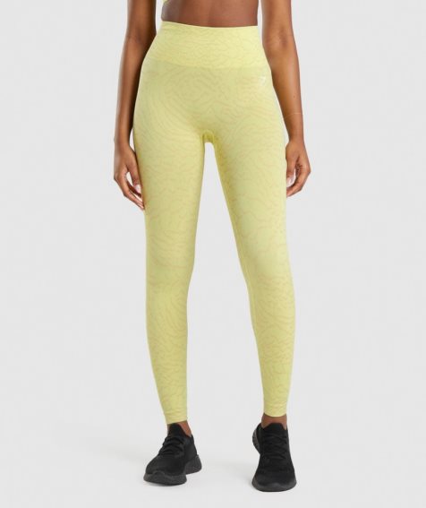 Gymshark Adapt Animal Seamless Leggings Damen Gelb | AT-74-DKTX