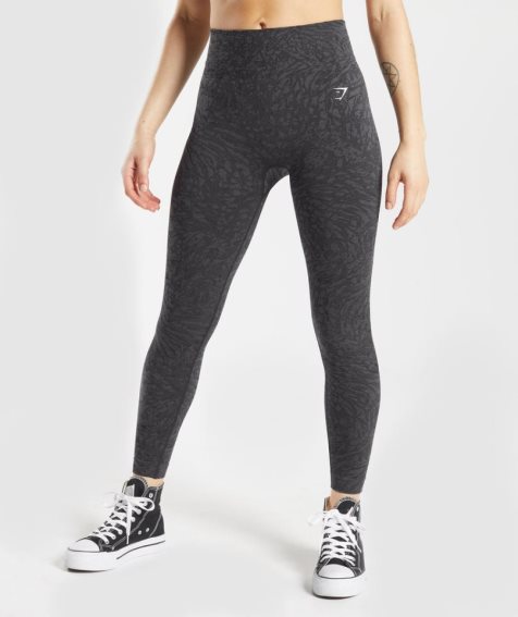 Gymshark Adapt Animal Seamless Leggings Damen Schwarz | AT-97-HLTP