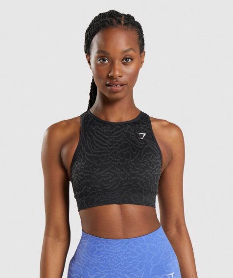 Gymshark Adapt Animal Seamless Sport Bh Damen Schwarz | AT-28-JFAL