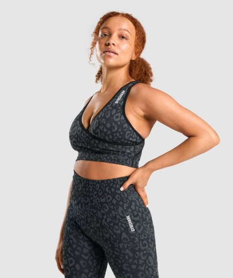 Gymshark Adapt Animal Seamless Sport Bh Damen Schwarz | AT-53-BJZD