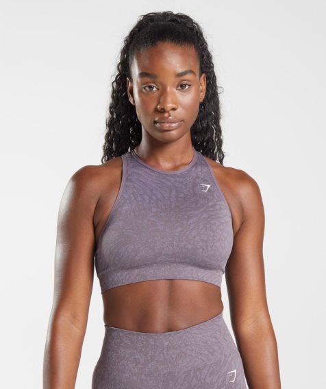 Gymshark Adapt Animal Seamless Sport Bh Damen Lila | AT-89-WTLE