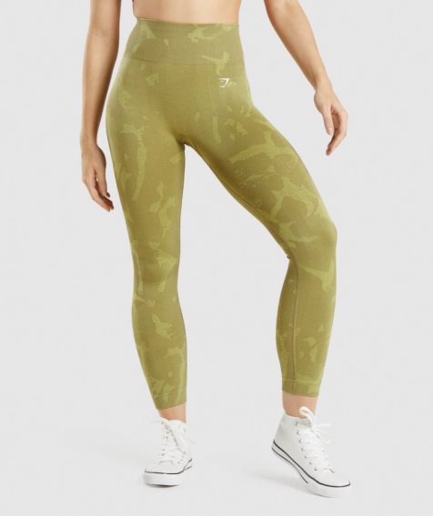 Gymshark Adapt Camo Seamless Leggings Damen Olivgrün | AT-15-KCXN