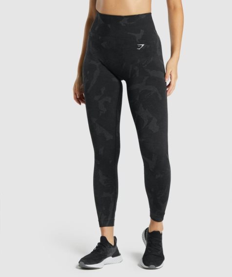 Gymshark Adapt Camo Seamless Leggings Damen Schwarz | AT-50-JBXH