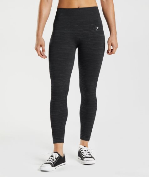 Gymshark Adapt Marl Seamless Leggings Damen Schwarz | AT-94-UMDG