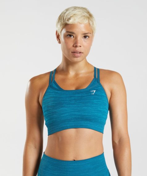 Gymshark Adapt Marl Seamless Sport Bh Damen Türkis | AT-12-TUEY