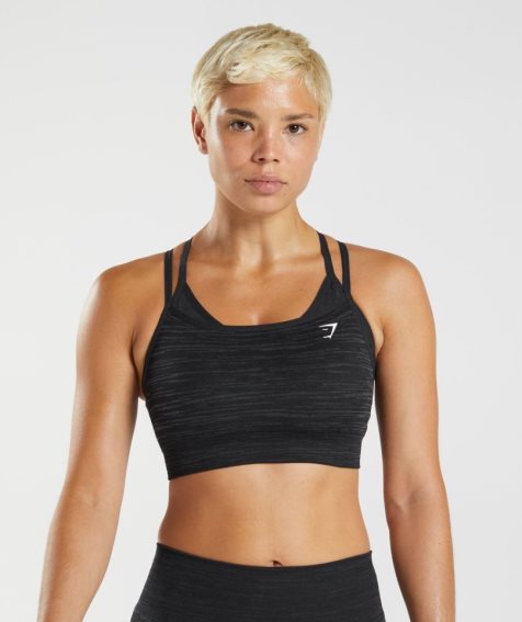 Gymshark Adapt Marl Seamless Sport Bh Damen Schwarz | AT-86-LXWO