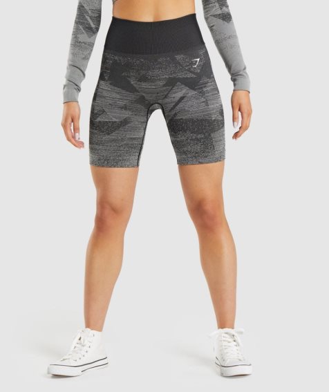 Gymshark Adapt Ombre Seamless Kurze Hose Damen Schwarz | AT-24-GZFL