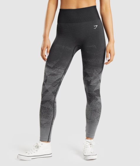 Gymshark Adapt Ombre Seamless Leggings Damen Schwarz | AT-84-XYMJ