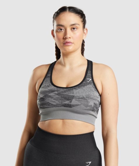 Gymshark Adapt Ombre Seamless Sport Bh Damen Schwarz | AT-85-DRKX