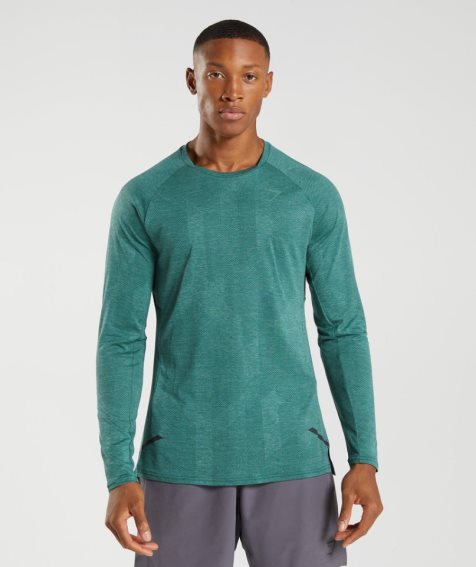 Gymshark Apex Long Sleeve T-shirts Herren Grün | AT-03-RBCY