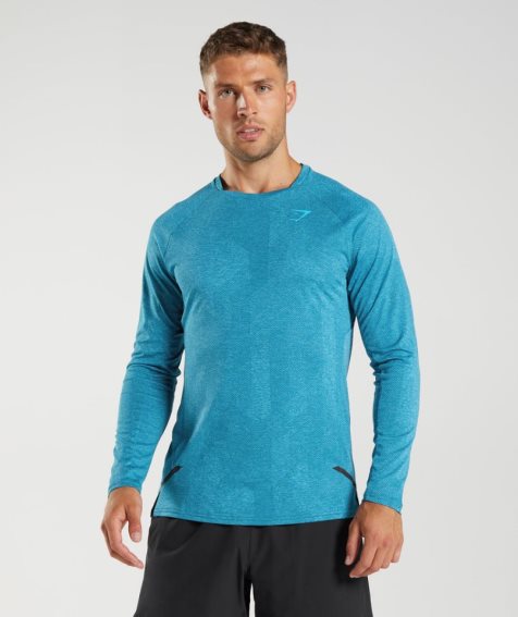 Gymshark Apex Long Sleeve T-shirts Herren Türkis | AT-29-PDFU