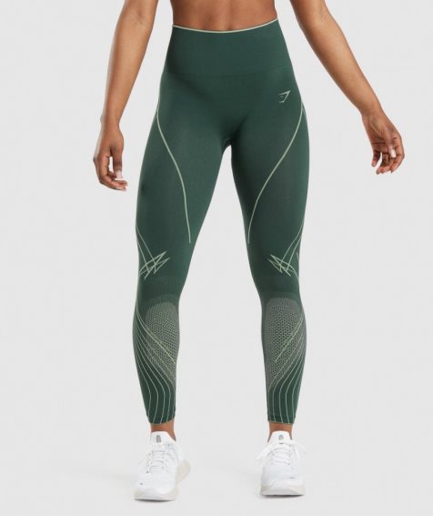 Gymshark Apex Seamless High Rise Leggings Damen Grün | AT-40-LMTQ