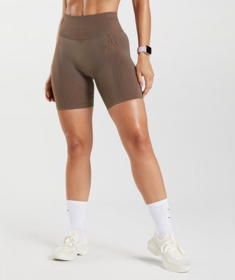 Gymshark Apex Seamless Kurze Hose Damen Dunkelbraun | AT-61-BTNX