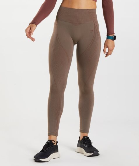 Gymshark Apex Seamless Leggings Damen Dunkelbraun | AT-71-IXOW