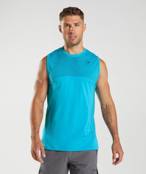 Gymshark Apex Seamless Muskelshirt Herren Blau | AT-19-HRKW