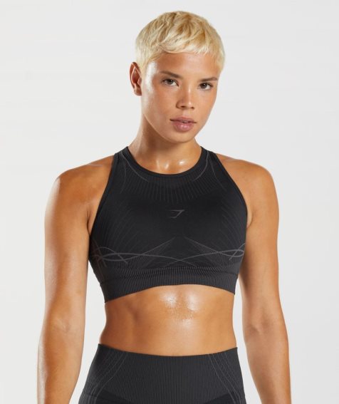 Gymshark Apex Seamless Sport Bh Damen Schwarz | AT-31-JFDQ