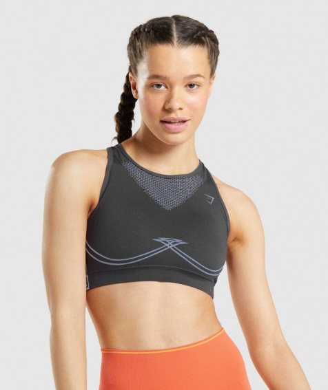 Gymshark Apex Seamless Sport Bh Damen Schwarz | AT-49-VGWF