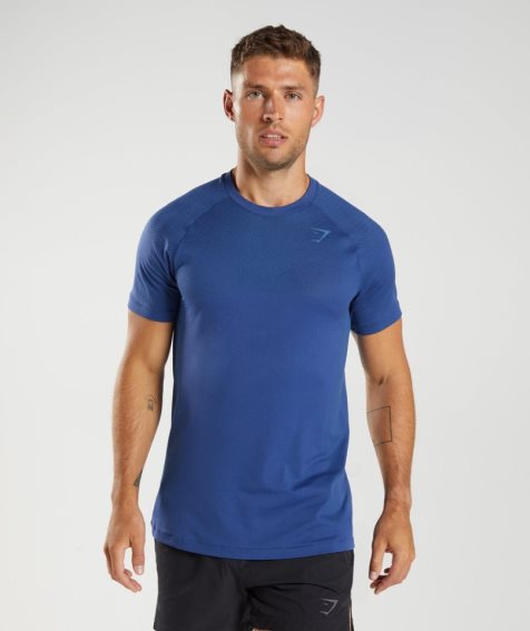 Gymshark Apex Seamless T-shirts Herren Blau | AT-42-EDIK