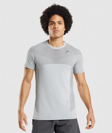 Gymshark Apex Seamless T-shirts Herren Hellgrau | AT-02-KVFG