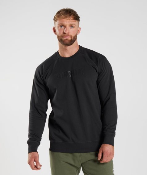 Gymshark Apollo Crew Sweatshirts Herren Schwarz | AT-07-OYPN