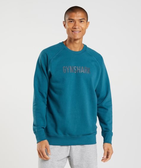 Gymshark Apollo Crew Sweatshirts Herren Türkis | AT-90-QMIH