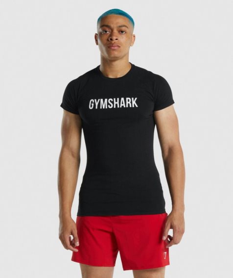 Gymshark Apollo T-shirts Herren Schwarz | AT-70-WCVA