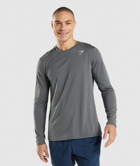 Gymshark Arrival Long Sleeve T-shirts Herren Grau | AT-93-ZEON