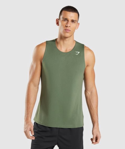 Gymshark Arrival Muskelshirt Herren Olivgrün | AT-91-JEFU