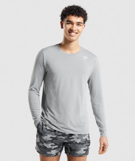 Gymshark Arrival Seamless Long Sleeve T-shirts Herren Grau | AT-38-OIKC