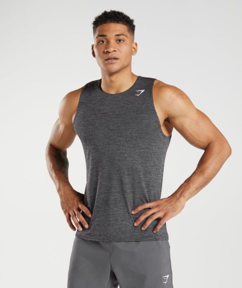 Gymshark Arrival Slim Marl Muskelshirt Herren Schwarz | AT-46-VAQC