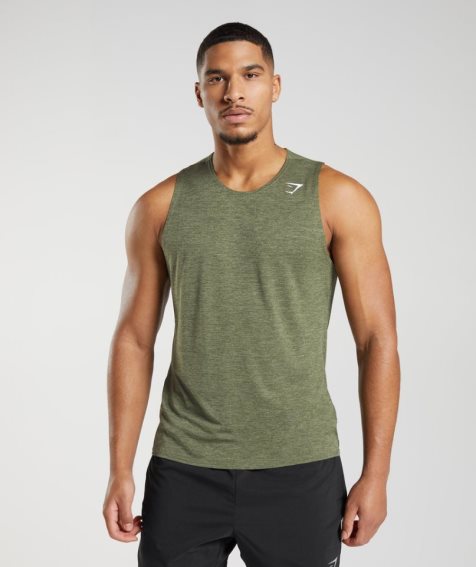 Gymshark Arrival Slim Marl Muskelshirt Herren Olivgrün | AT-91-RGFN