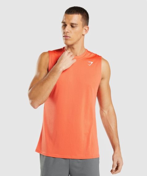 Gymshark Arrival Ärmellose Muskelshirt Herren Orange | AT-03-KRFO