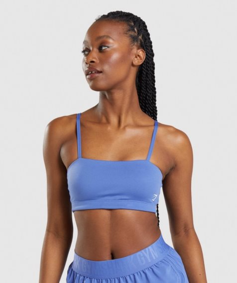 Gymshark Bandeau Sport Bh Damen Blau | AT-10-ZPFT