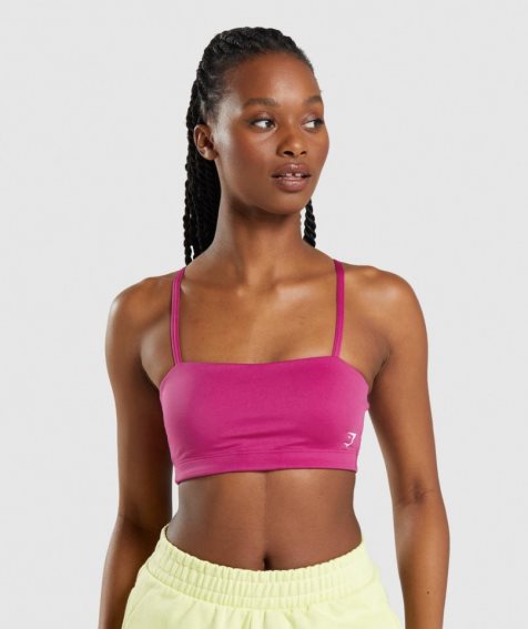 Gymshark Bandeau Sport Bh Damen Rosa | AT-30-SMPW