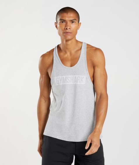 Gymshark Block Stringer Muskelshirt Herren Hellgrau | AT-23-RPSU