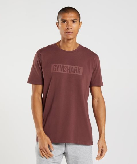 Gymshark Block T-shirts Herren Bordeaux | AT-97-IHZM