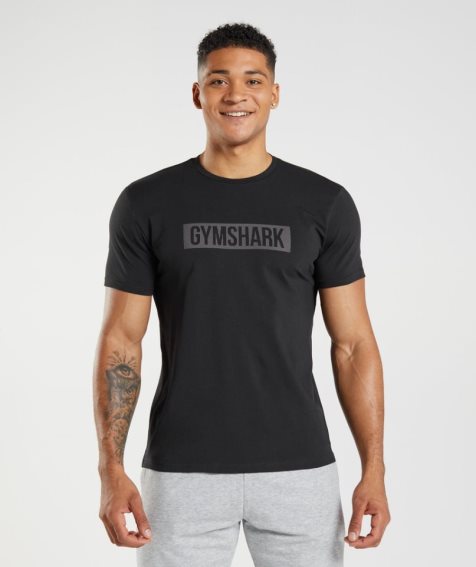 Gymshark Block T-shirts Herren Schwarz | AT-59-SAKQ