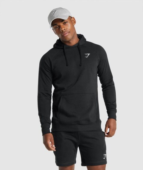 Gymshark Crest Hoodie Herren Schwarz | AT-49-GDUT