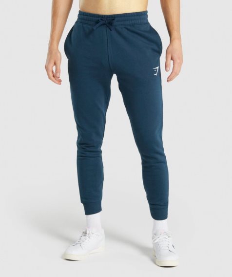 Gymshark Crest Jogginghose Herren Navy | AT-72-DMZW