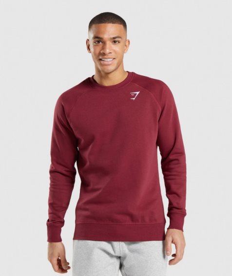 Gymshark Crest Sweatshirts Herren Bordeaux | AT-95-JGCL