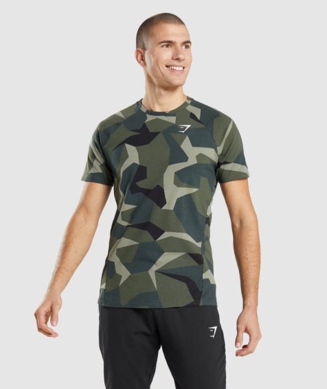 Gymshark Critical T-shirts Herren Camouflage | AT-87-PBML